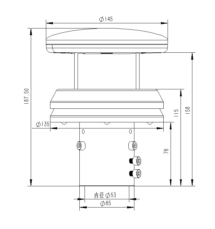 Piezoelectric Rain Sensor product size diagram