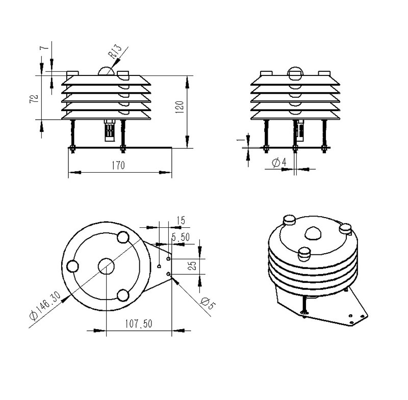Greenhouse sensor product size diagram