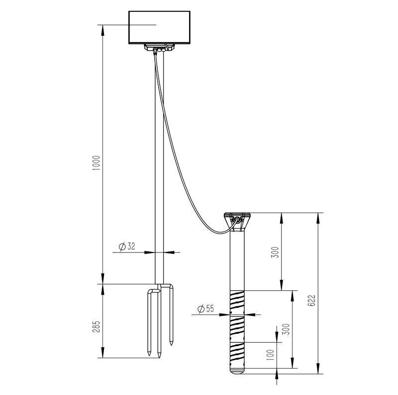 Soil profile moisture meter size diagram