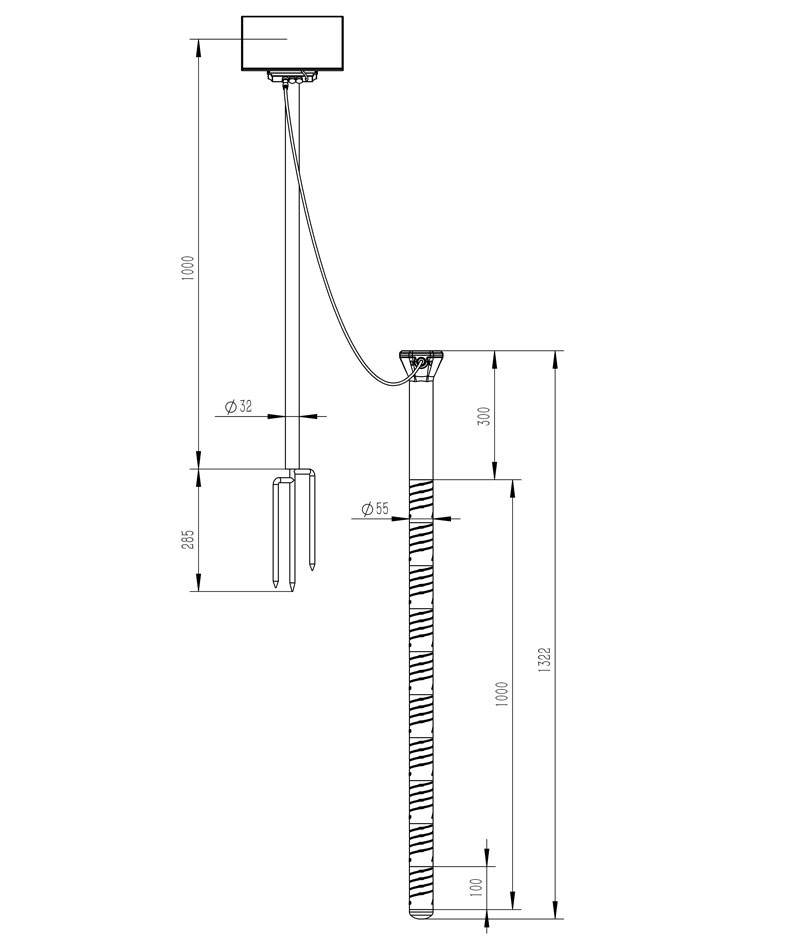Automatic soil moisture monitor size diagram