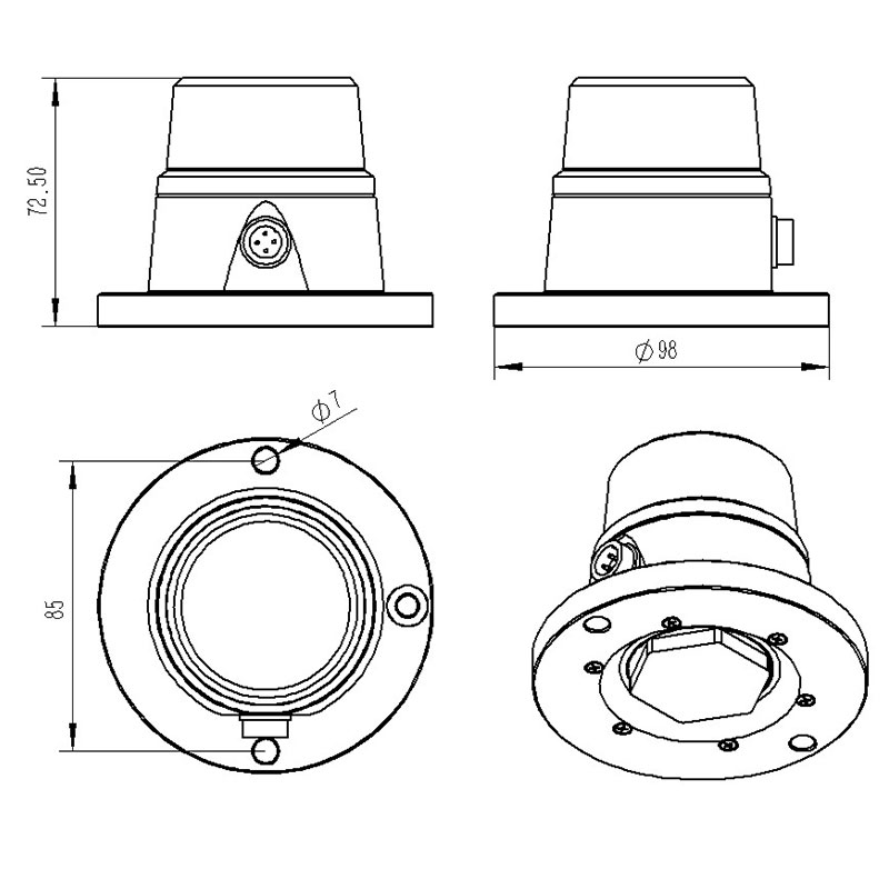 Photosynthetic Active Radiation Sensor Product Size Diagram