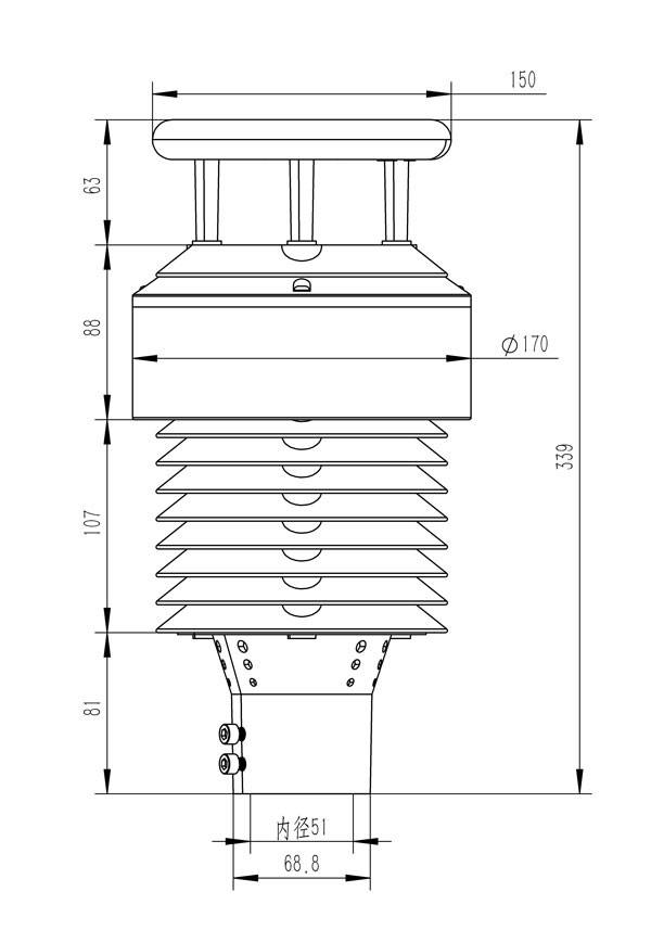 Atmospheric environment sensor Product Dimensions Drawing