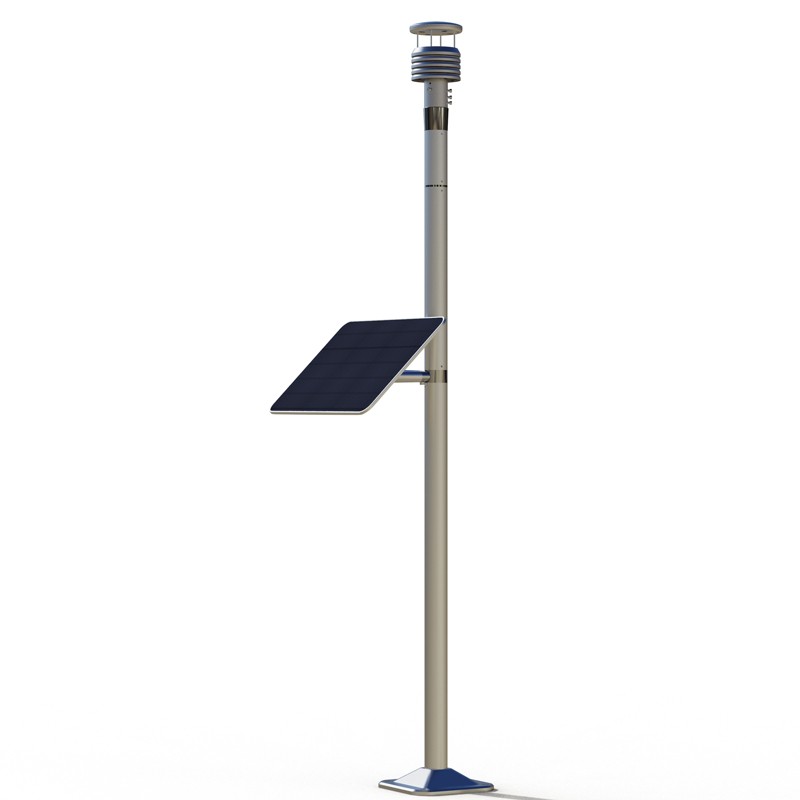 The 6-parameter ultrasonic micro-weather station features an aluminum alloy structure, enabling stable meteorological monitoring in field environments